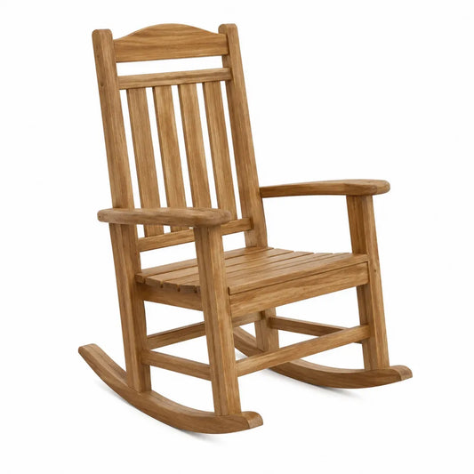 Fauteuil à bascule de jardin 1 place en acacia massif brun miel 67 x 90 x 112 cm